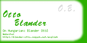 otto blander business card
